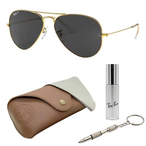 Image of Ray-Ban RB3025 CLASSIC AVIATOR POLARIZED Sunglasses for Men & Women with Official Eyewear Kit