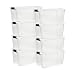 Sterilite 70 Quart Ultra Latch Storage Box with White Lid & Clear Base (8 Pack)
