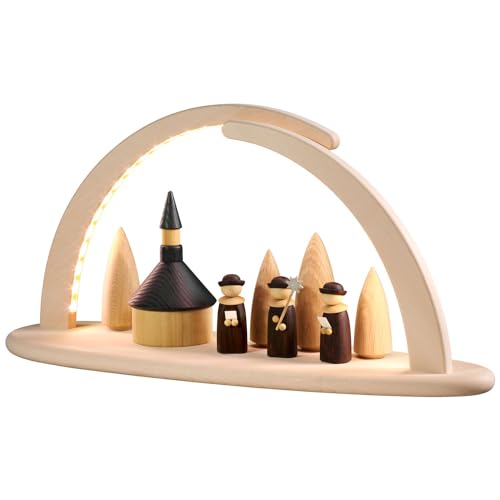 Arche lumineuse moderne église Seiffener pour déco de Noël