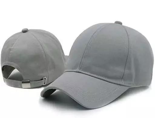 Image of solid plain unisex cotton caps free size adjustable casual look stylish cap