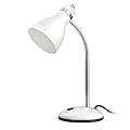 LEPOWER Metal Desk Lamp, Adjustable Goose Neck Table Lamp, Eye-Caring Study Desk Lamps for Bedroom, Study Room and Office (White)