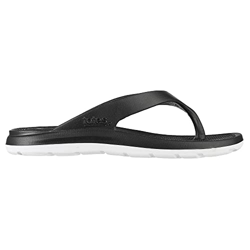 totes Women's Everywear Ara Thong Sandal, 2 Tone - Black With White Sole, 9 by totes - Image 5
