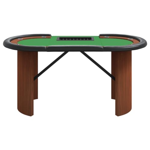 LXYZWRW Furniture Select-10 Spieler Pokertisch mit Chipablage grün 160x80x75cm – Bild 4