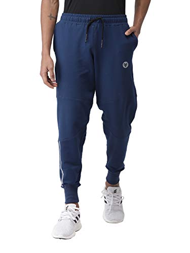 2GO Cotton Spandex Yoga Gym Walking Active Sports Track Pants for Men Prussian