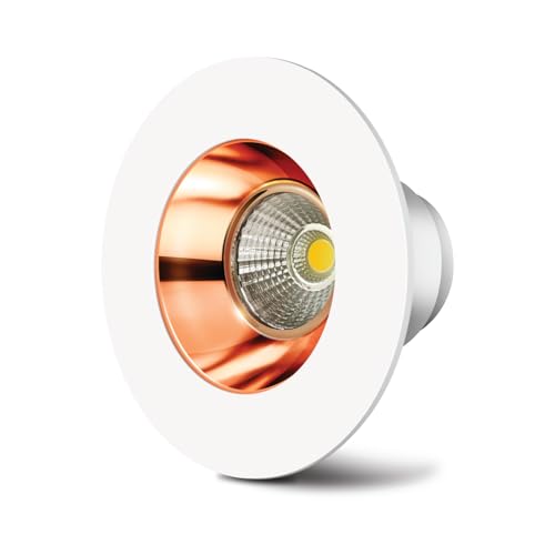 Image of wipro Alpha 7W NovaSpot COB, Gold Finish | Warm White | 3-inch Cutout, Junction Box Compatible |High Voltage & Surge Protection | Focused Light Beam for Living Room, Showroom, True-Ceiling, Pack of 1