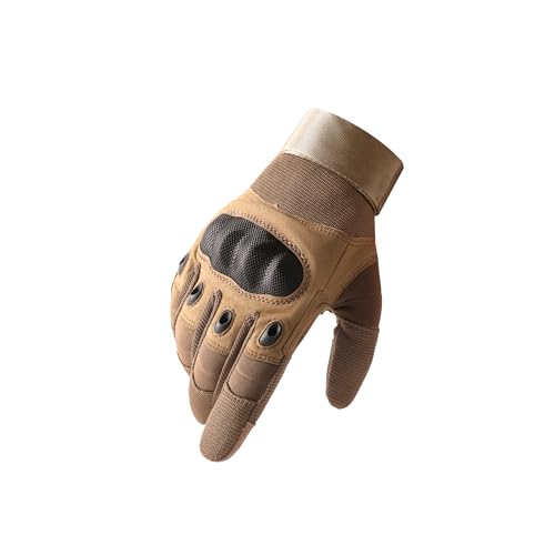AlloTemlass Tactical Hard Knuckle Gloves | Touchscreen Fingers, Impact Protection, Breathable | Durable for Shooting, Hunting, Outdoor Work-Tan, X-Large