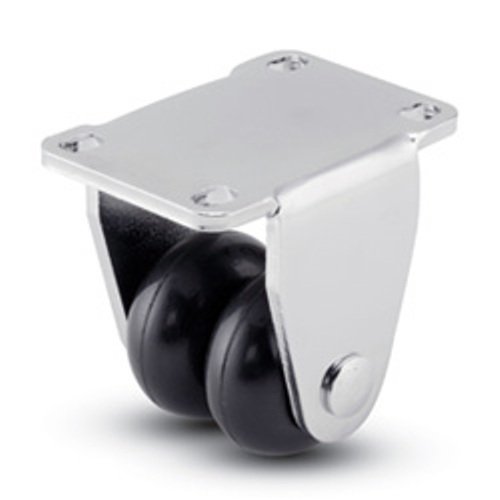 2" x 1" Neoprene Rubber Wheel, Rigid Plate Caster, 300 lbs Capacity