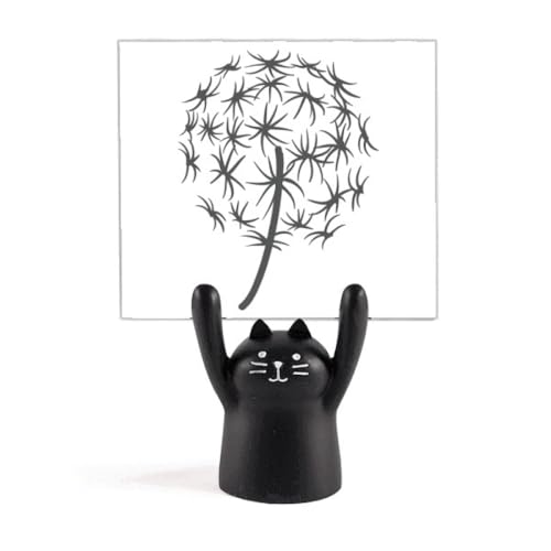 Support de mémo chat noir et pissenlit pour embellir votre bureau