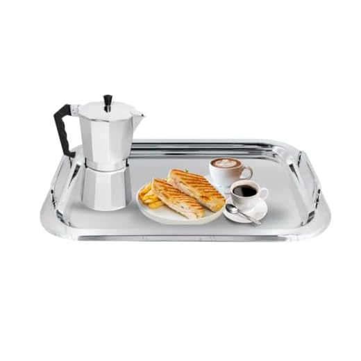 Bandeja Retangular Em Aço Inox Com Alça Travessa Servir café