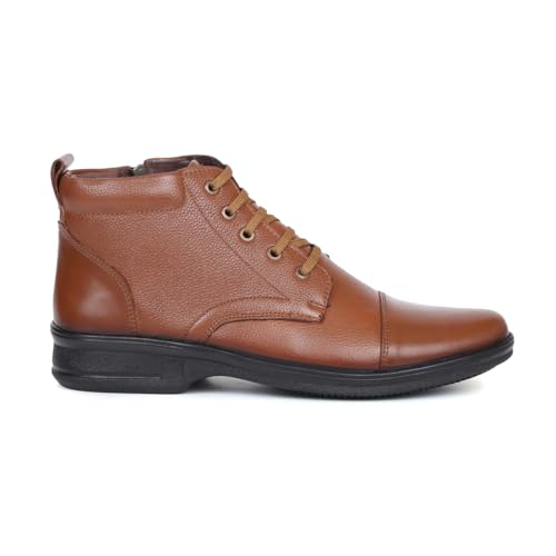 Image of Zoom Shoes High Ankle Genuine Leather Shoes For Men ZA-1165 | Super Comfortable Anti-slip Hiking Boots With Cushioned Insole