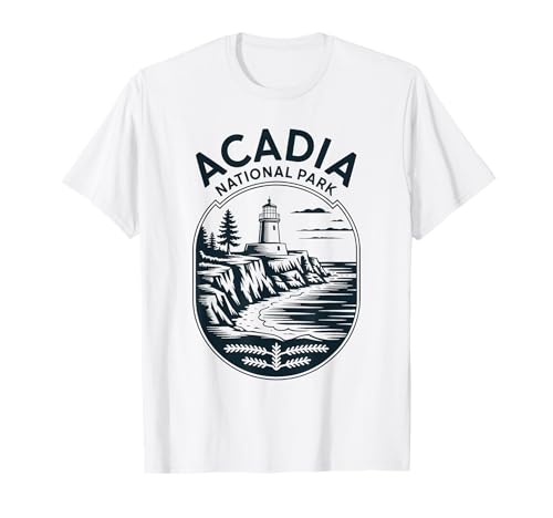 Acadia National Park Retro Camping Hiking US National Park T-Shirt