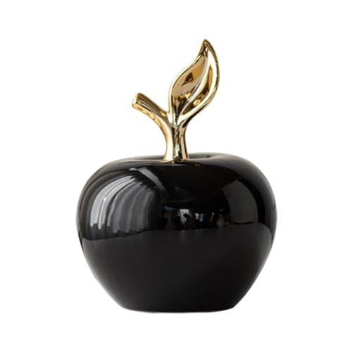 MagiDeal Statue de pommes en céramique, décoration de centre de table de collection, Sculpture de fruits pour la maison, le bureau, l'entrée, noir, grand