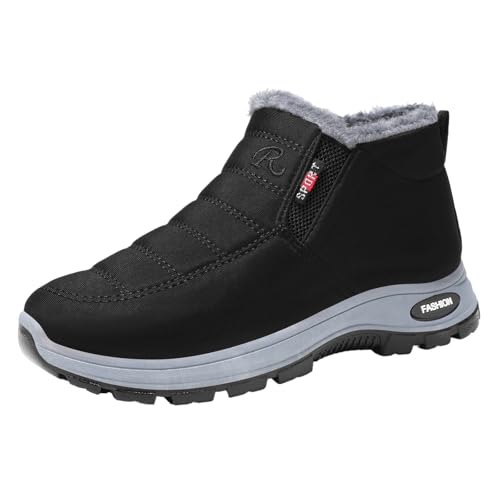 ENEN Botas de Nieve para Mujer Hombre Talla 35-47, Botas Invierno Mujer Impermeable Frio Antideslizante Calientes Ultraligero para Invierno Outdoor Trekking (TY02 Negro,35)