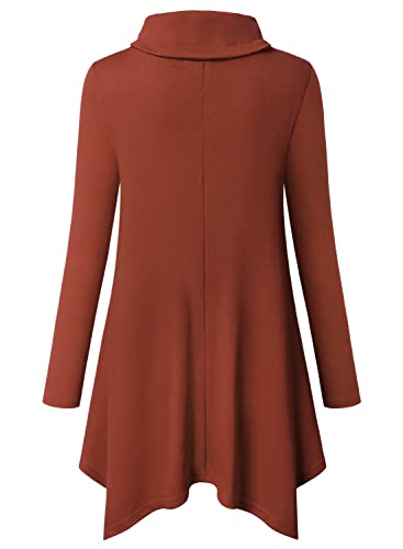 Image of Bulotus Womens Sweaters 2025 Winter Cowl Neck Long Asymmetrical Tunic Sweaters for Leggings Holiday Vacation Tops