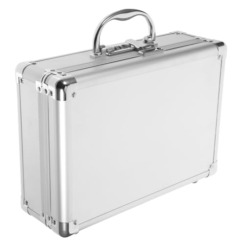 HAMPPLIES Maletín de Herramientas Portátil de Metal con Compartimentos y Cerradura de Contraseña Maleta con Espuma Protectora para Almacenamiento Seguro y Transporte Fácil