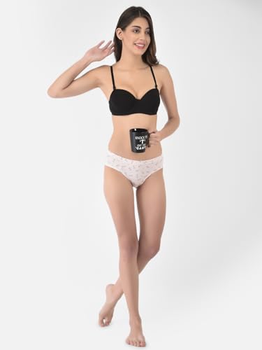 Image of Softline Women's Cotton Rich Padded Wired Demi-Cup Bra | Seamless, Breathable & Soft Fabric | Everyday Comfort & Support