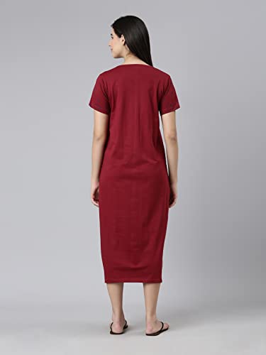 Image of KRYPTIC Womens Pure Cotton Printed Maxi Nightdress