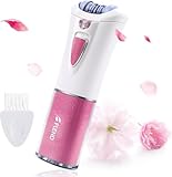 Bubbacare Smooth Glide Epilator for Women Face & Body Hair Removal, Pink, 9 Tweezers, LED Light, Battery Operated, Includes Cleaning Brush, Storage Bag, User Manual