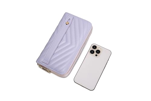 Image of Daisy Rose Dual Zipper Phone Clutch and Wallet for Women - RFID Blocking, PU Vegan Leather Multi-Card Organizer