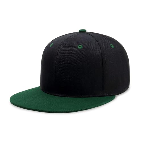 Image of CHOK.LIDS Flat Bill Visor Classic Snapback Hat Blank Adjustable Brim High Top End Trendy Color Style Plain Tone Baseball Cap
