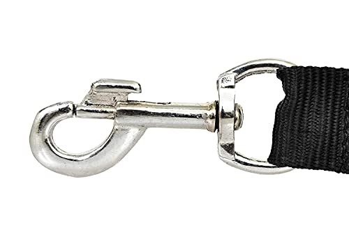 Image of Fancy Nylon Dog Soft Padded Nylon Leash with Heavy Hook (Black, Small-.75 Inch), Strong Walking and Training Lead for Daily Outdoor use, for Dogs and Puppies
