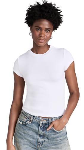 perfectwhitetee Women's Jude Ribbed Baby Tee
