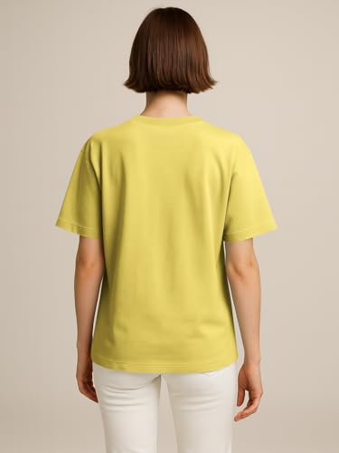 Image of HELLCAT Beige Trendy Printed Oversized T-Shirt for Women