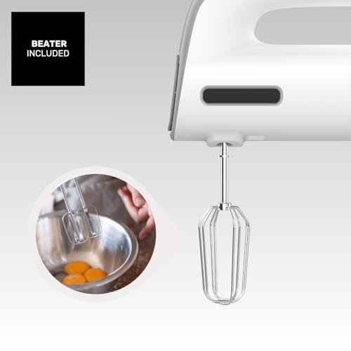 Miniatura 4 de Taurus Station Grey - Batidora Amasadora De Repostería, 300w, 5 Velocidades, Función Turbo, 2 Tipos Varillas: Amasadoras Y Batidoras, Varillas Extraíbles, Libre Bpa, Ergonómica, Compacta, Blanco Gris