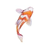 Milk Mug Designs Watercolor Koi Fish 7 inch Full Color Vinyl Decal