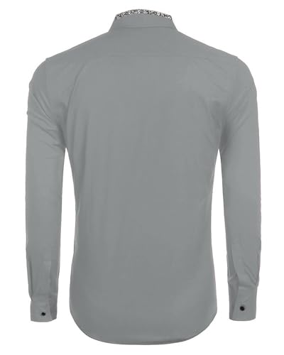Image of Mens Shirt | Black Cotton Blend Casual | Regular Fit | Full Sleeve | Printed Spread Collar | Solid Plain Style | Summer Office Wear | Stylish Shirt for Men