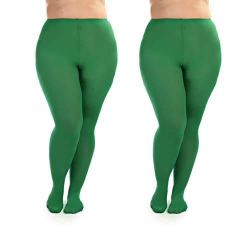 Image of Silky Toes Plus Size Tights for Women | 60D Soft Opaque Comfort Fit Pantyhose | Black or Colored 1-2 pairs | 1X-8X