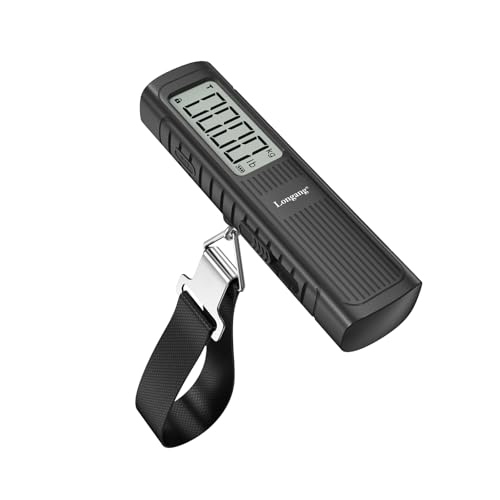 Portable Handheld Luggage Scale, NO Battery Needed, 110lbs/50kg Digital Hanging Scale for Luggages, Suitcases, Backpacks & Bags, Easy Weighing for Travel (Black)