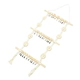 NUOLUX 波西米ア風コッロープ製ヘアリップ収納ラック 木製クリップ付きヘアリボンホルダー 壁掛け可能で卒園式や結婚式の女子髪飾りに