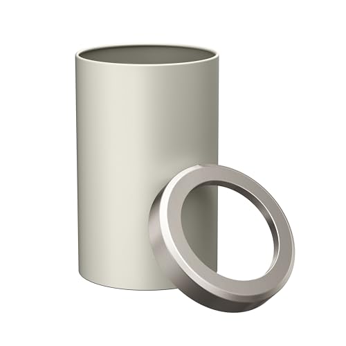 Image of Gatco Small Bathroom Trash Can with Lid, Round 3 Gallon Stainless Steel Wastebasket, Under Sink, Matte Pearl and Satin Nickel, for Bathroom, Bedroom, Office (1931SN)