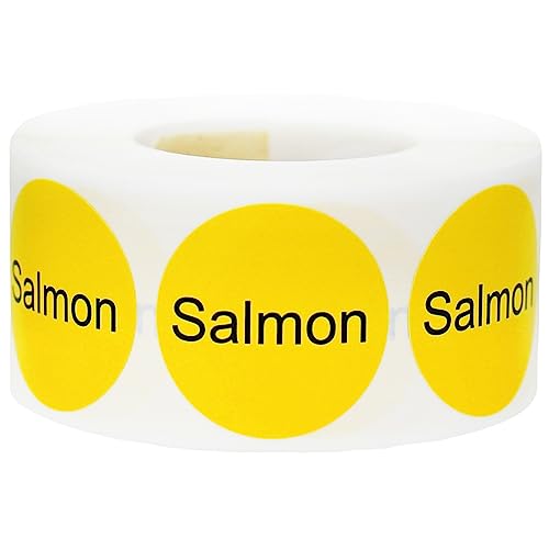 Étiquettes autocollantes rondes jaunes avec saumon noir de haute qualité