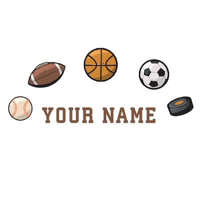 Oliver's Labels Personalized Kids Name Wall Decal Sports