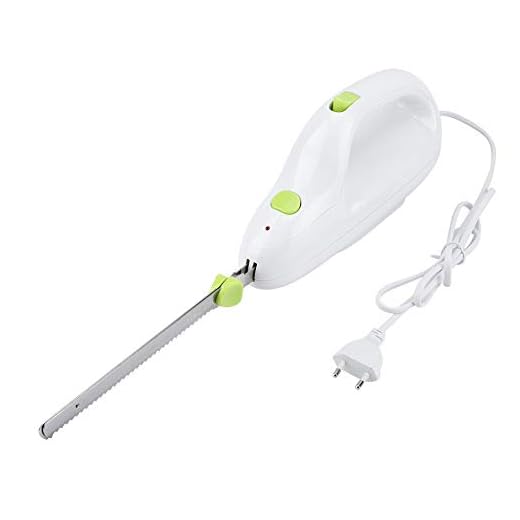 Ejoyous Cuchillo Eléctrico para Pan, Cuchillo Eléctrico para Carne Congelada con Potente Motor de 110 Vatios Y Cortador de Carne Tostada de Doble Interruptor Seguro para Cortar Carne, Pan, Queso