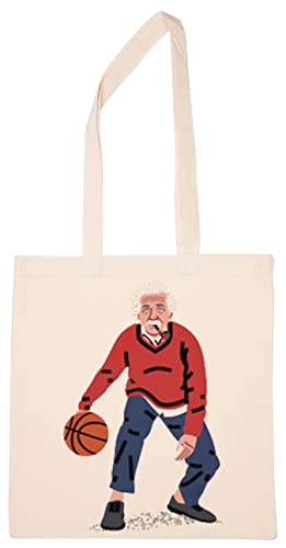 Alberto Einstein Jugando Baloncesto Reutilizable Compras Tienda de Comestibles Algodón Bolsa Reusable Shopping Bag