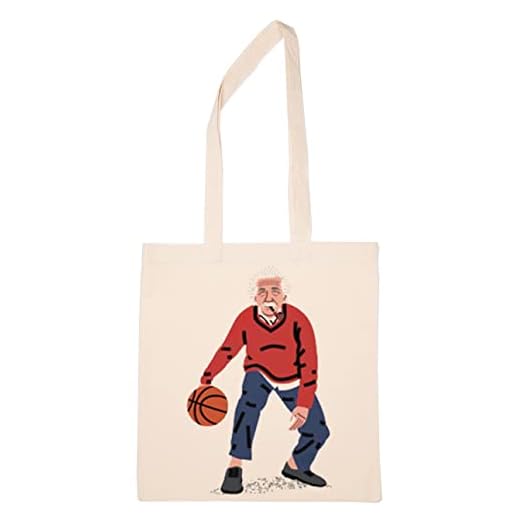 Alberto Einstein Jugando Baloncesto Reutilizable Compras Tienda de Comestibles Algodón Bolsa Reusable Shopping Bag