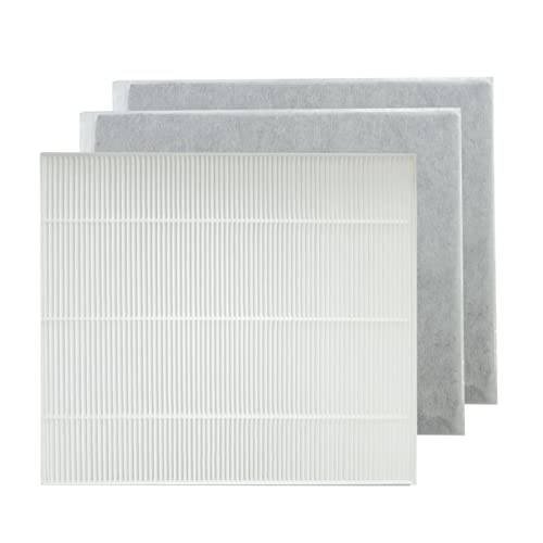 PUREBURG HXF-A25HF HXF-A25TF 交換用フィルターセットアイリスオーヤマ(IRIS OHYAMA)との互換性ありHXF-A25 RHF-A251 HXF-C25 RHF-253 加湿空気清浄機 対応型番 HXF-A25HF HXF-A25TF, True HEPA集塵フィルター + 活性炭フィルター(2 枚入)
