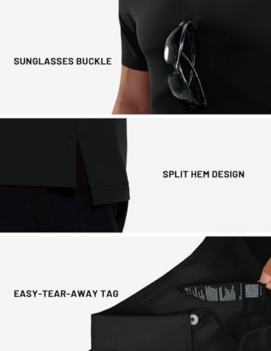 Image of MIER Polo Shirts for Men Short Sleeve Dry Fit Performance Golf Tennis Active Collared Shirts, UPF 50+ Sun Protection