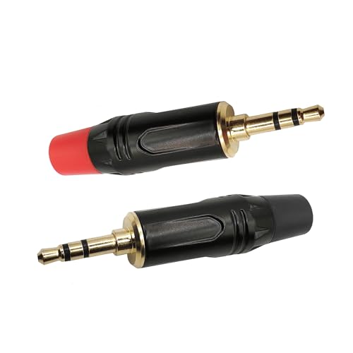 Conector de audio estéreo 3.5mm macho para soldar, pack 2 piezas miniatura 2