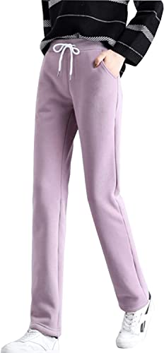 Pantalon de survêtement violet pour cocooning et balades hivernales