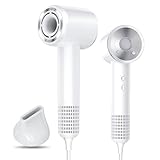 【2025年革新モデル・5億マイナスイオン】 ドライヤー 大風量 速乾 1400W 高速風 4段階温度＆3段階風量 ヘアドライヤー 軽量 過熱防止 磁吸ノズル付 携帯用ドライヤー 静音 コンパクト 日本向け設計 旅行用/家庭用(ホワイト)