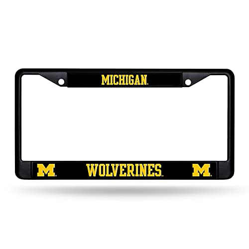 Rico Industries NCAA Michigan Wolverines Black License Plate Frame 12 x 6