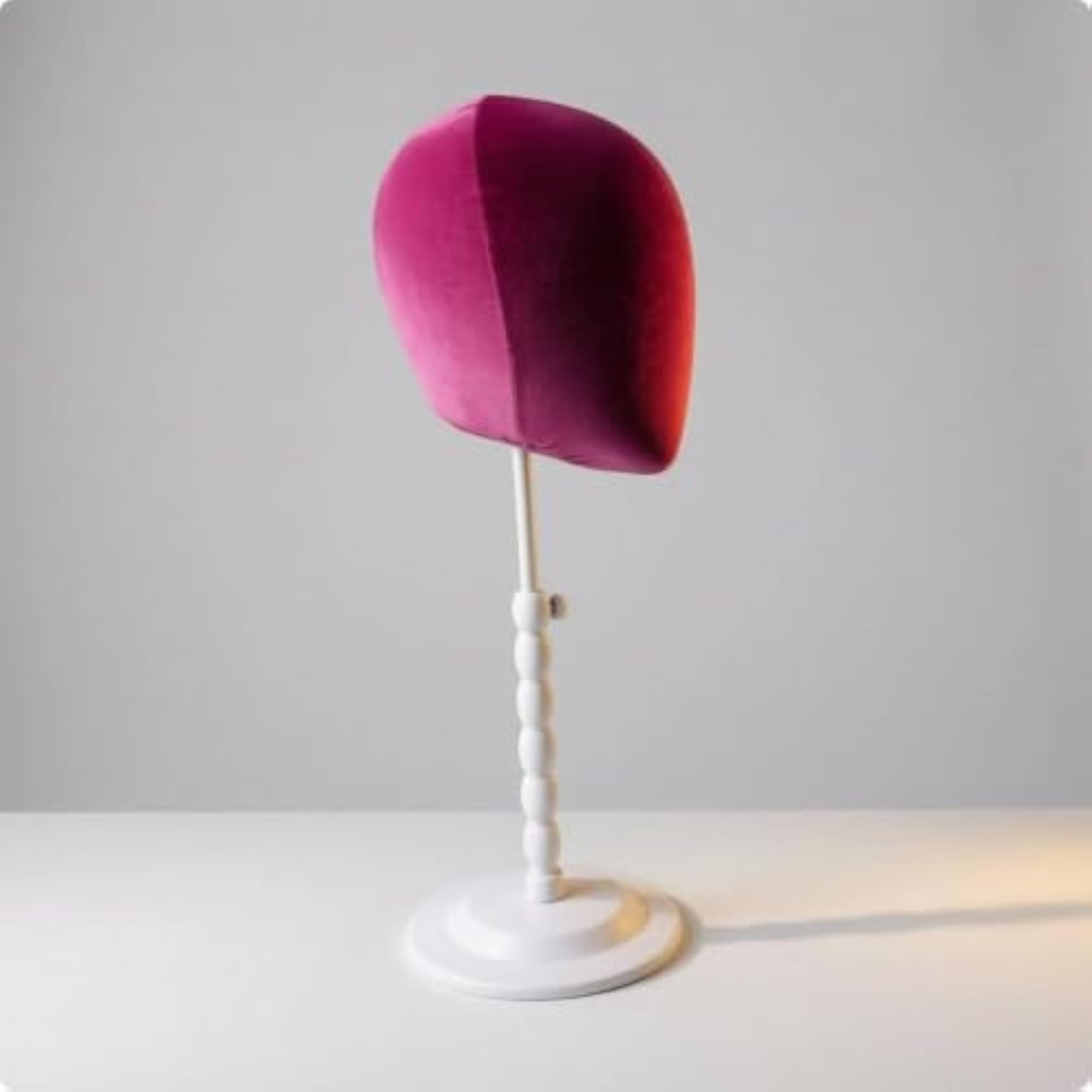 Vertical Pole Adjustable Hairpiece Stand, ABS Base