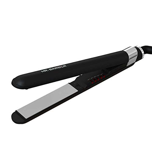 Mr Barber Straits n Shine, 1 Inch Slim Titanium Plates, Professional Hair Straightener – Black Flat Iron