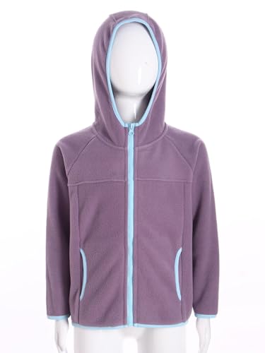 Hularka Kids Boys Girls Fleece Jacket Full-Zip Sport Hooded Sweatshirts Lightweight Hoodie Coat Fall Winter Outwear3