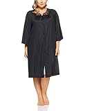 Shadowline Women's Plus-Size Petals 3/4 Sleeve 41 Inch Waltz Coat, Black, 3X