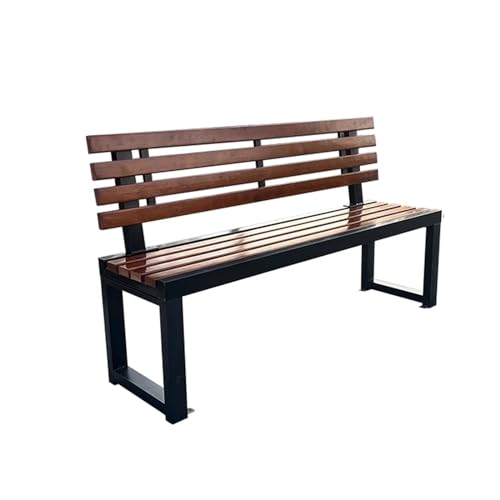 GTHTUHFD Banco De Jardín De 3 Plazas, Banco De Parque Exterior Totalmente Ensamblado, Madera Y Metal Inoxidables, Ideal para Patio, Porche Y Entrada con Elegante Respal,with Backrest-1.0m